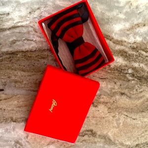BRIONI Black & Red silk bow tie